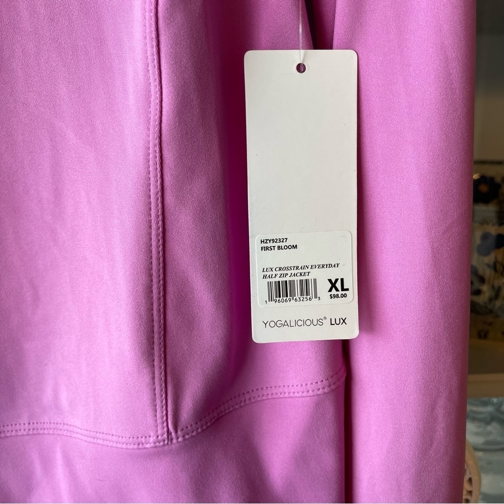 NWT YOGALICIOUS Lux Crosstrain Everyday Half Zip Jacket Color First Bloom Sz XL‌ - Picture 6 of 8